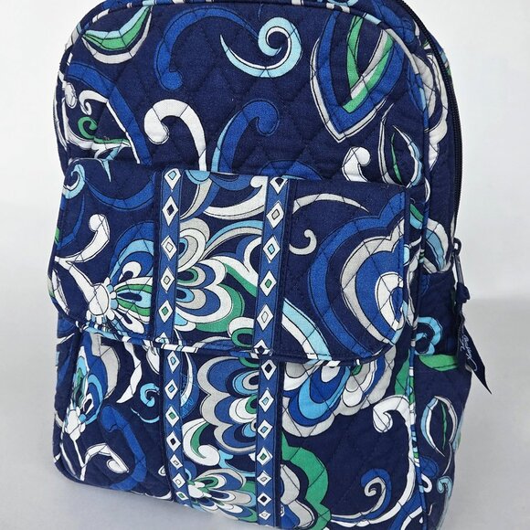Vera Bradley Mini Backpack Mediterranean Blue Quilted Cotton Travel Bag main image 15
